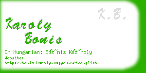 karoly bonis business card